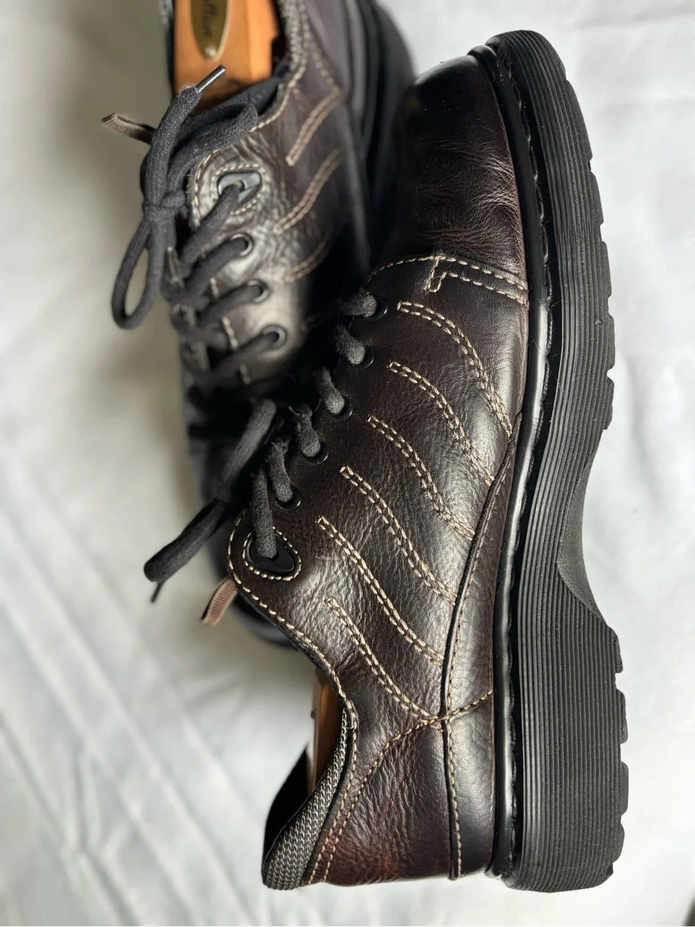 Dr. Martens Brown Leather Lace-Up Slip-On Loafers